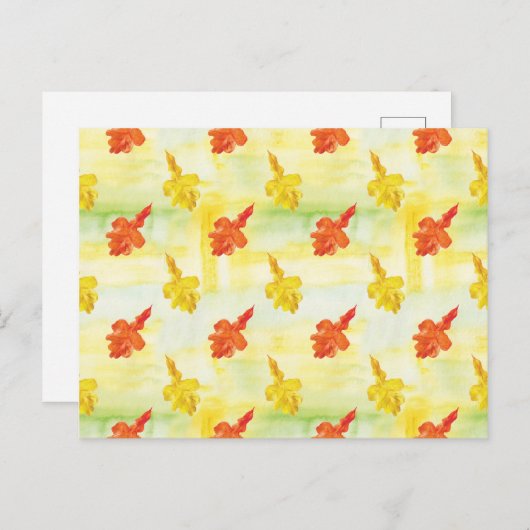 waterverf herfstbladeren briefkaart (Voorkant / Achterkant)