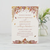 Waterverf herfstbladeren Bruiloft Kaart (Staand voorkant)