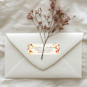 Waterverf herfstbladeren bruiloft retouradres etiket