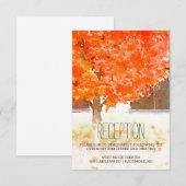 Waterverf Herfstbladeren | Bruiloftsreceptie in de Informatiekaartje (Voorkant / Achterkant)