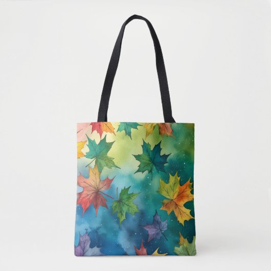 Waterverf herfstbladeren Canvas tas (Voorkant)