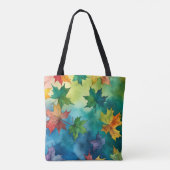 Waterverf herfstbladeren Canvas tas (Achterkant)