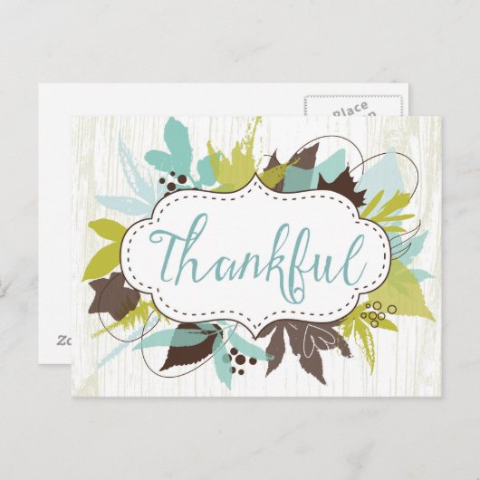 Waterverf herfstbladeren dankbaar Briefkaart (Voorkant / Achterkant)