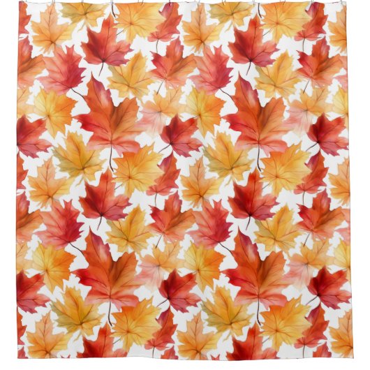 Waterverf herfstbladeren douchegordijn (Voorkant)