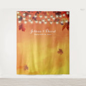 Waterverf Herfstbladeren Elegant Herfst Bruiloft Wandkleed (Voorkant)