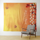 Waterverf herfstbladeren Elegant herfstbruiloft Wandkleed (In Situ (horizontaal))