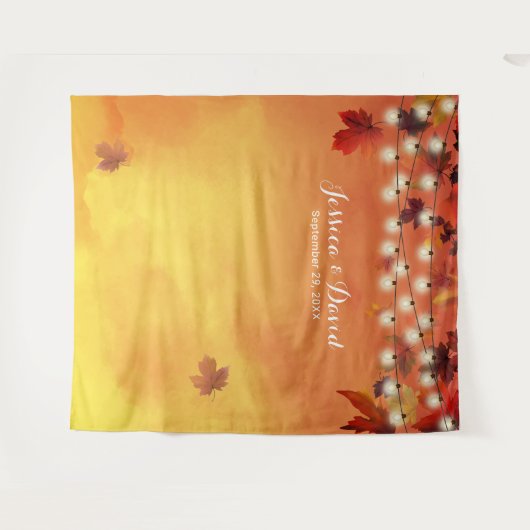 Waterverf herfstbladeren elegante herfstbruiloft wandkleed (Voorkant (horizontaal))