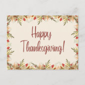 Waterverf herfstbladeren en bessen Thanksgiving Briefkaart (Voorkant)