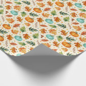 Waterverf Herfstbladeren en Pompoenen Inpakpapier (Hoek)