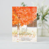 Waterverf herfstbladeren | Fall Wedding RSVP Kaartje (Staand voorkant)