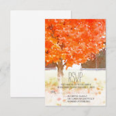 Waterverf herfstbladeren | Fall Wedding RSVP Kaartje (Voorkant / Achterkant)
