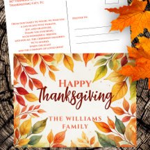 Waterverf Herfstbladeren Familie Thanksgiving