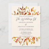 Waterverf Herfstbladeren Foto Terug Herfstbruiloft Kaart (Voorkant)