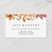 Waterverf herfstbladeren Garland bruiloft register Informatiekaartje (Voorkant)