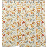 Waterverf herfstbladeren - Gezellige Herfst Natuur Douchegordijn (Voorkant)