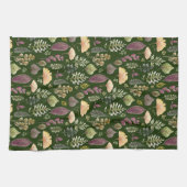 Waterverf herfstbladeren groene keukenhanddoek (Horizontaal)