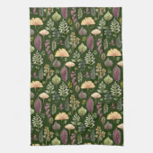 Waterverf herfstbladeren groene keukenhanddoek (Verticaal)