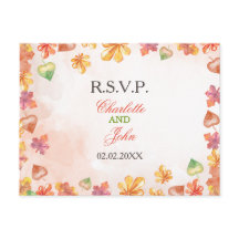 Waterverf herfstbladeren herfst bruiloft RSVP
