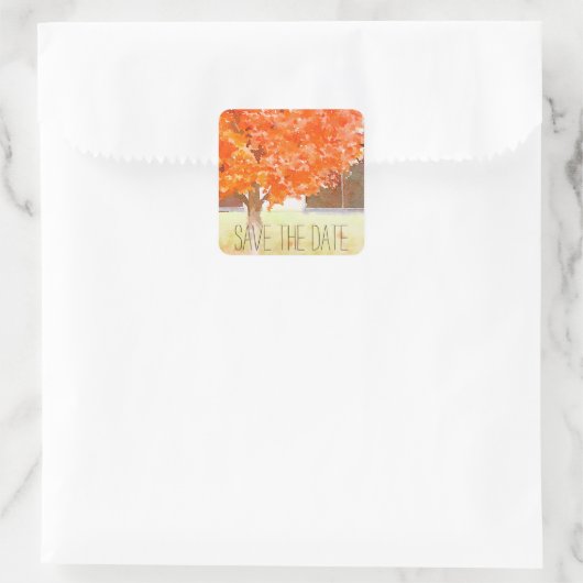 Waterverf herfstbladeren | Herfst bruiloft Sticker (Tas)