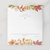 Waterverf Herfstbladeren Herfst Trouwmaaltijd Keuz Plaatskaartje (Buitenkant ongevouwen)