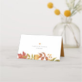 Waterverf Herfstbladeren Herfst Trouwmaaltijd Keuz Plaatskaartje (Achterkant)