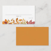 Waterverf Herfstbladeren Herfst Trouwmaaltijd Keuz Plaatskaartje (Voorkant / Achterkant)