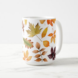 Waterverf Herfstbladeren Herfstloof Patroon Koffiemok