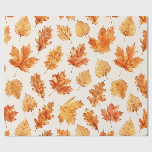 Waterverf Herfstbladeren Inpakpapier (Vlak)