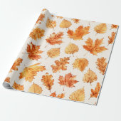 Waterverf Herfstbladeren Inpakpapier (Uitgerold)