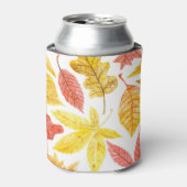 Waterverf herfstbladeren, kleurrijk patroon. blikjeskoeler (Blikje Voorkant)