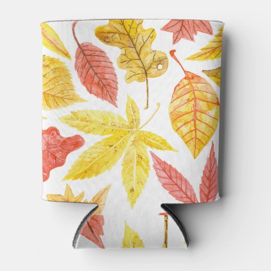 Waterverf herfstbladeren, kleurrijk patroon. blikjeskoeler (Voorkant)