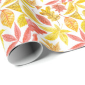 Waterverf herfstbladeren, kleurrijk patroon. cadeaupapier (Rol Hoek)