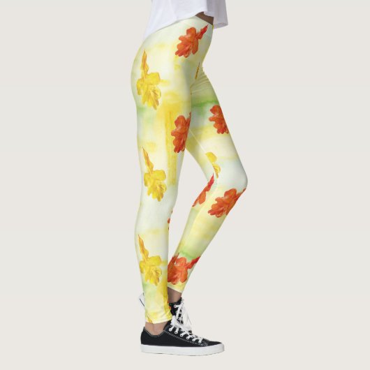 waterverf herfstbladeren leggings (Rechts)