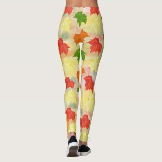 waterverf herfstbladeren leggings (Achterkant)