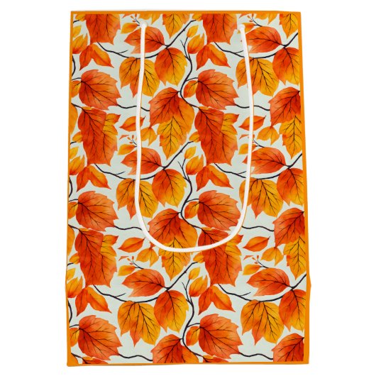 Waterverf herfstbladeren - levendig Herfst geblade Medium Cadeauzakje (Achterkant)