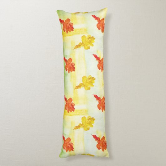 waterverf herfstbladeren lichaamskussen (Achterkant (Verticaal))