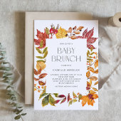 Waterverf Herfstbladeren Lijst Herfst Baby Brunch Kaart