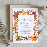 Waterverf herfstbladeren Lijst herfst bruiloft bru Kaart<br><div class="desc">Nodig gasten uit voor uw evenement met deze aanpasbare bruiloft brunch uitnodiging. Het beschikt over waterverf lijst van herfstbladeren. Personaliseer door uw gegevens toe te voegen. Deze waterverf bruiloft brunch is perfect voor herfst bruiloften.</div>