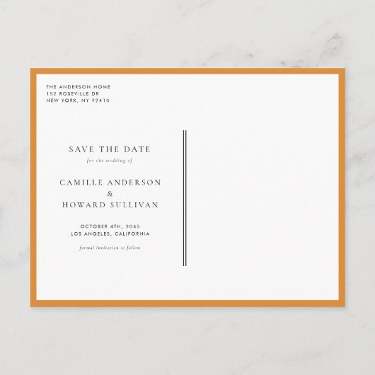 Waterverf Herfstbladeren Lijst Herfst Save the Dat Aankondigingskaart (Achterkant)