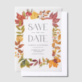 Waterverf Herfstbladeren Lijst Herfst Save the Dat Vellum Uitnodigingen (Offset)