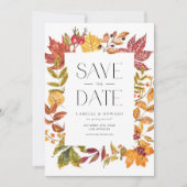 Waterverf herfstbladeren Lijst Herfst Save The Date (Voorkant)