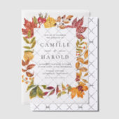 Waterverf herfstbladeren Lijst herfstbruiloft Vellum Uitnodigingen (Offset (Uitnodiging))