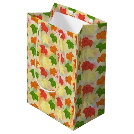waterverf herfstbladeren medium cadeauzakje (Voorkant Gekanteld)