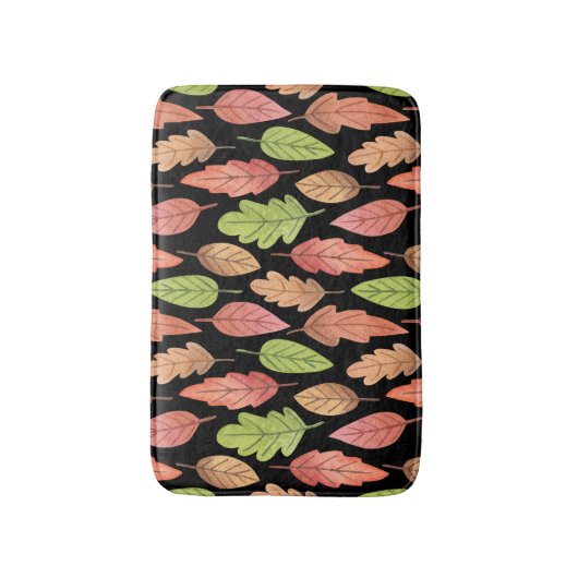 Waterverf herfstbladeren: naadloos patroon badmat (Voorkant Verticaal)