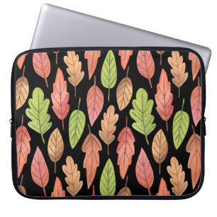 Waterverf herfstbladeren: naadloos patroon laptop sleeve