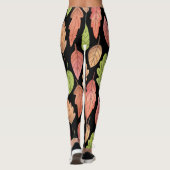 Waterverf herfstbladeren: naadloos patroon leggings (Achterkant)