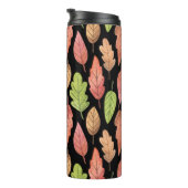 Waterverf herfstbladeren: naadloos patroon thermosbeker (Geroteerd rechts)