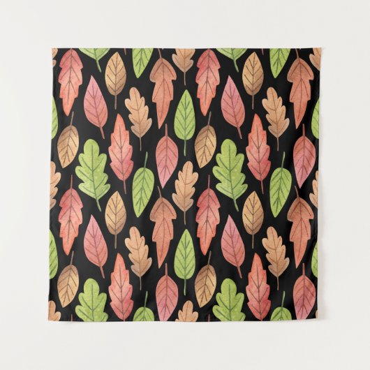 Waterverf herfstbladeren: naadloos patroon wandkleed (Voorkant)