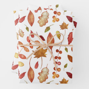 Waterverf herfstbladeren Natuur Inpakpapier Vel