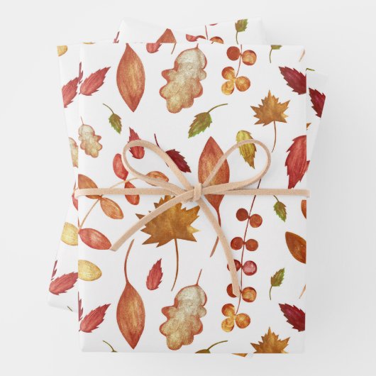 Waterverf herfstbladeren Natuur Inpakpapier Vel (In situ)